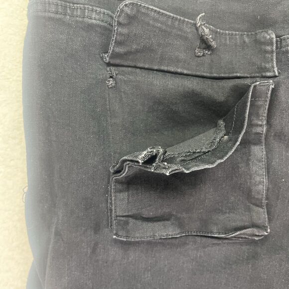 Serenede Men's Black Strappy Skinny Jeans‎ Gothic Punk Grunge - Size 42 - Picture 7 of 12